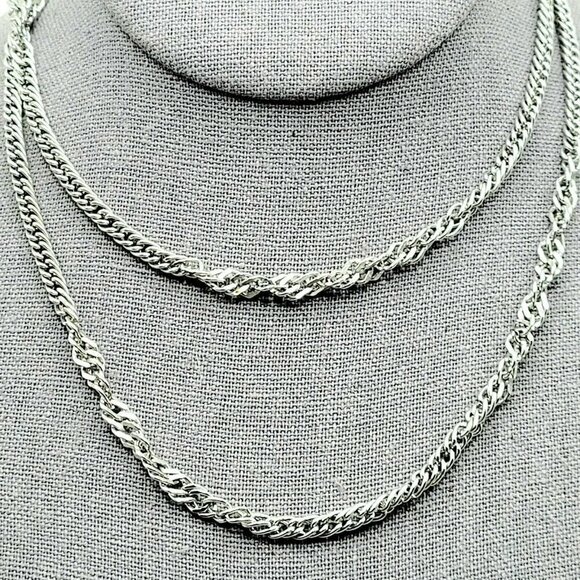 Vintage Sarah Coventry Silver Tone Necklace Chain 30" Signed EUC Business Causal - Picture 1 of 5